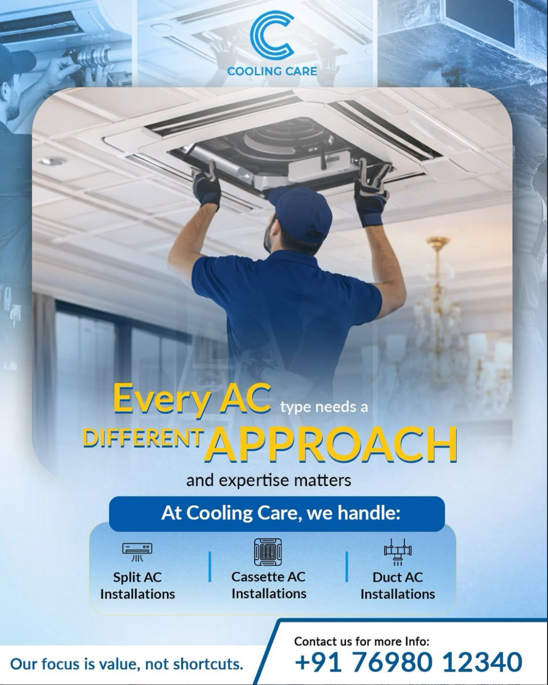 Cooling Care — split, cassette and duct AC installations